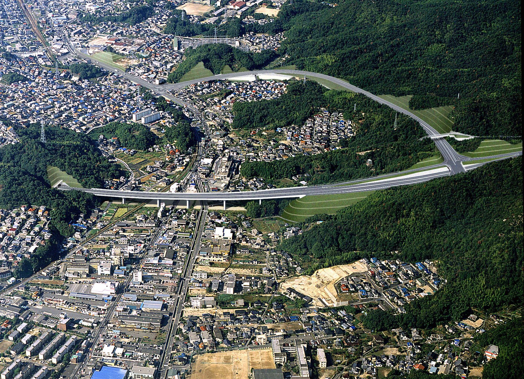 岩国市室の木町付近