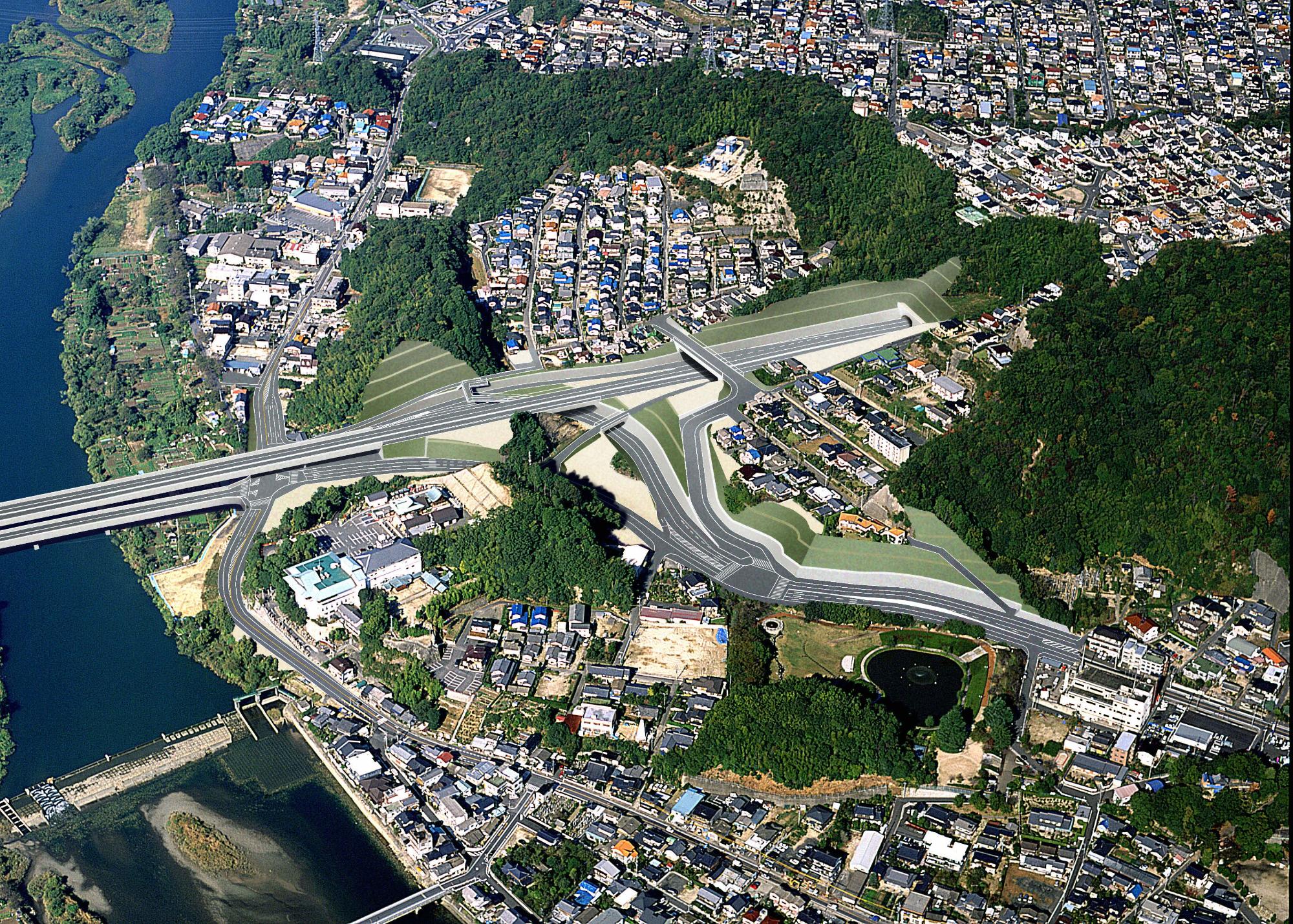 岩国市山手町付近