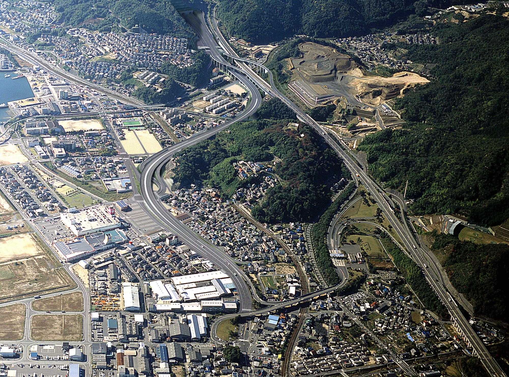 大竹市小方地区付近