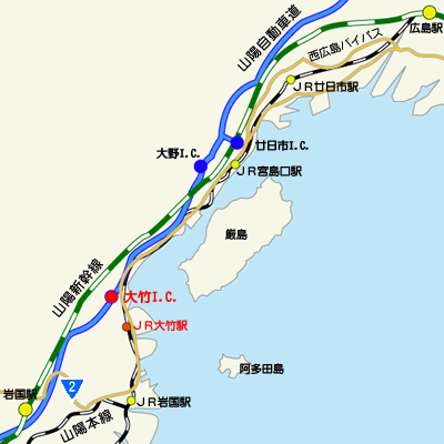 （イラスト）大竹市周辺地図