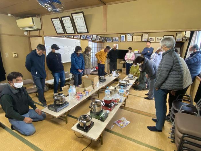 防災飯（湯煎）作成